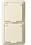 Elso UP-Steckdose 2-fach IP44 reinwei&szlig; 225414