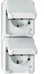 Merten SCHUKO-Doppel-Steckdose polarwei&szlig;, mit BRS MEG2328-8019