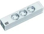 Bachmann Steckdosenleiste 10Zoll 3-fach Schutzkontakt alu 333.417