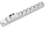 Bachmann 19Zoll Steckdosenleiste 6f Schutzk.1HE, 1xFI, alu 333.411