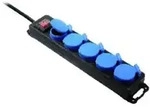 as-Schwabe Profi-Steckdosenblock 5-fach, blau