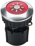 Grothe Klingeltaster rund 14,6mm Knopf rot, H&uuml;lse alu PROTACT 101 LED