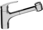 Hansa Sp&uuml;ltisch-Einhebelmischer HANSAMIX Ausz-br., schw, 2-Str, Ausl. 235mm, chr