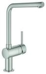 Grohe Sp&uuml;ltisch-Einhebelmischer Minta supersteel, schwenkbarer L-Auslauf