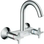 hansgrohe Zwei-Griff-Sp&uuml;ltischarmatur Logis M32 Wandmont., Highspout Ausl., 1jet,