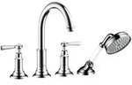 hansgrohe Fertigmontageset Axor Montreux 4-L-BW-Rand-Arm., m Hebelgr., brush. ni.