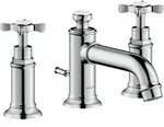 hansgrohe 3-Loch-Waschtischarmatur 30 Axor Montreux A 143mm, m Kreuz, ZugstAblGar, b