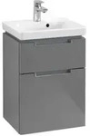 V&B Waschtischunterschrank Subway 2.0 44x59x35,2cm, Griff chrom, glossy grey