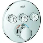 Grohe Fertigset Grohtherm Smartcontrol chr, rd, UP-Thermostat, 3 Absperrventile
