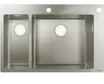 hansgrohe Einbausp&uuml;le S712-F655 180/450 735x480mm, 1 Haupt-/1 Zu.B, HL/L geb, ES