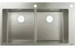 hansgrohe Einbausp&uuml;le S712-F765 370/370 845x480mm, 2 Beck., HL u. Lo. geb., ES