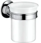 hansgrohe Zahnputzbecher Axor Montreux Glas, Halter Metall, Wandmontage, chrom