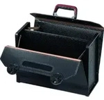 Paratleder Werkzeugtasche Rindleder ABS, schwarz, 420x185x315mm