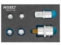 HAZET Adapter-Satz 163-217/6 Vierkant hohl 6,3 mm (1/4 Zoll), Vierkant hohl 10 mm