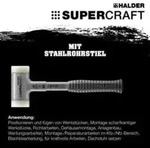 Halder R&uuml;ckschlagfreier Hammer mit Stahlrohrstiel 50 mm