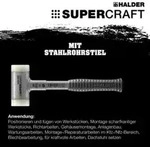 Halder Schonhammer SUPERCRAFT L.270mm Kopf-D.25mm r&uuml;ckschlagfrei hart Nyl. wei&szlig;