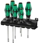 Wera 334/355/6 Rack Schraubendrehersatz Kraftform Plus Lasertip + Rack, 6-teilig