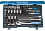 Gedore Steckschl&uuml;sselsatz, Set 50-teilig, 1/4 + 1/2 Zoll, Werkzeug, N&uuml;sse Knarre
