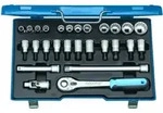 Gedore Steckschl&uuml;sselsatz, Set 27tlg, 6-/12-kant, 1/2 Zoll, 10-30mm, Werkzeug,