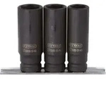 KS Tools 1/2" Sechskant-Kraft-Stecknuss-Satz, lang, 3-teilig