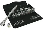 Wera 8100 SC 8 Zyklop Metal-Knarrensatz, Umschalthebel, 1/2"-Antrieb, 28-teilig,