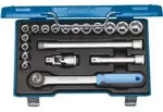 Gedore Steckschl&uuml;sselsatz, Set 19-teilig, 6-kant, 1/2 Zoll, 8-24mm, Werkzeug, N&uuml;sse