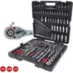 KS Tools 1/4 Zoll+3/8 Zoll+1/2 Zoll CHROMEplus Steckschl&uuml;ssel-Satz, 216-tlg.