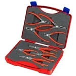 KNIPEX 00 21 25 Werkzeug-Box "SRZ" Sicherungsringzangen 8-teilig 270 mm