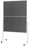 Magnetoplan Moderationstafel mit wei&szlig;em Rahmen, klappbar, Filz grau, 1200 x 1500 mm