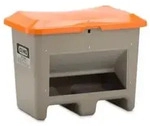 CEMO Streugutbeh&auml;lter Plus3 200 Liter unterfahrbar mit Entnahme grau/orange