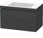 Duravit Waschtischunterschrank c-bonded L-Cube 80x48cm, o HL, graph ma, 2 Schub.,