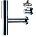 hansgrohe Designsiphon Flowstar G 1 1/4, m 2 Eckventilen u. Schuber, chr