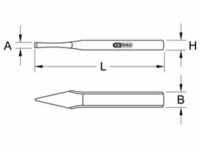 KS Tools Kreuzmeißel, flach oval, 5x125mm