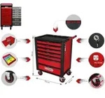 KS Tools RACINGline SCHWARZ/ROT Werkstattwagen mit 7 Schubladen