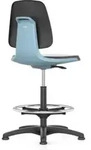 bimos Arbeitsdrehstuhl Labsit Bodengleiter+Fu&szlig;ring Sitzschale blau Integralschaum