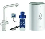 Grohe Sp&uuml;ltisch-Einhebelmischer Red Duo supersteel, M-Size, mit Boiler