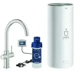 Grohe Sp&uuml;ltisch-Einhebelmischer Red Duo supersteel, L-Size, mit Boiler