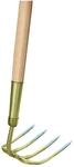 Idealspaten Gartenkreiel mit Schwanenhals ovale Zinken 1/2 gold - 1/2 silber