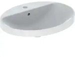 Geberit Einbauwaschtisch VariForm 60x48cm, m HLB, m &Uuml;, ov., US glas./we