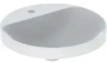 Geberit Einbauwaschtisch VariForm d 48cm, m HLB, o &Uuml;, rd, US glas. / we.