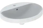 Geberit Einbauwaschtisch VariForm 55x45cm, m HLB, m &Uuml;, ov., US glas. / we.