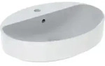 Geberit Aufsatzwaschtisch VariForm we., 60x45cm, m Hahnloch, m &Uuml;L, oval