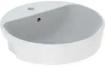 Geberit Halb-Einbauwaschtisch VariForm d 50, m Hahnl., mit &Uuml;berlauf, rund, wei&szlig;