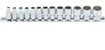 BGS Steckschl&uuml;ssel-Einsatz-Satz Gear Lock Antrieb Innenvierkant 6,3 mm 13-tlg.