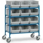 fetra Beistellwagen 32941 - mit K&auml;sten - Tragkraft 250kg TPE-Reifen