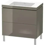 Duravit Waschtischunterschrank c-bonded L-Cube 80x48cm, o HL, f Gr hgl, 2 Ausz.,