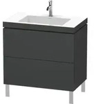 Duravit Waschtischunterschrank c-bonded L-Cube 80x48cm, 1 HL, graph ma, 2 Ausz.,