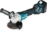 Makita Akku-Winkelschleifer DGA517RTJ, 18 V, 5,0 Ah mit Paddleschalter, 2 Akkus und
