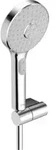 Hansa Schlauchbrausegar. HANSAACTIVEJET Handbrause, 3-strahlig, hellgrau/chrom