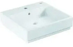 Grohe Aufsatzwaschtisch Cube Keramik 50cm, 1 HL m &Uuml;L, R&uuml;cks gla, alwe PureGua